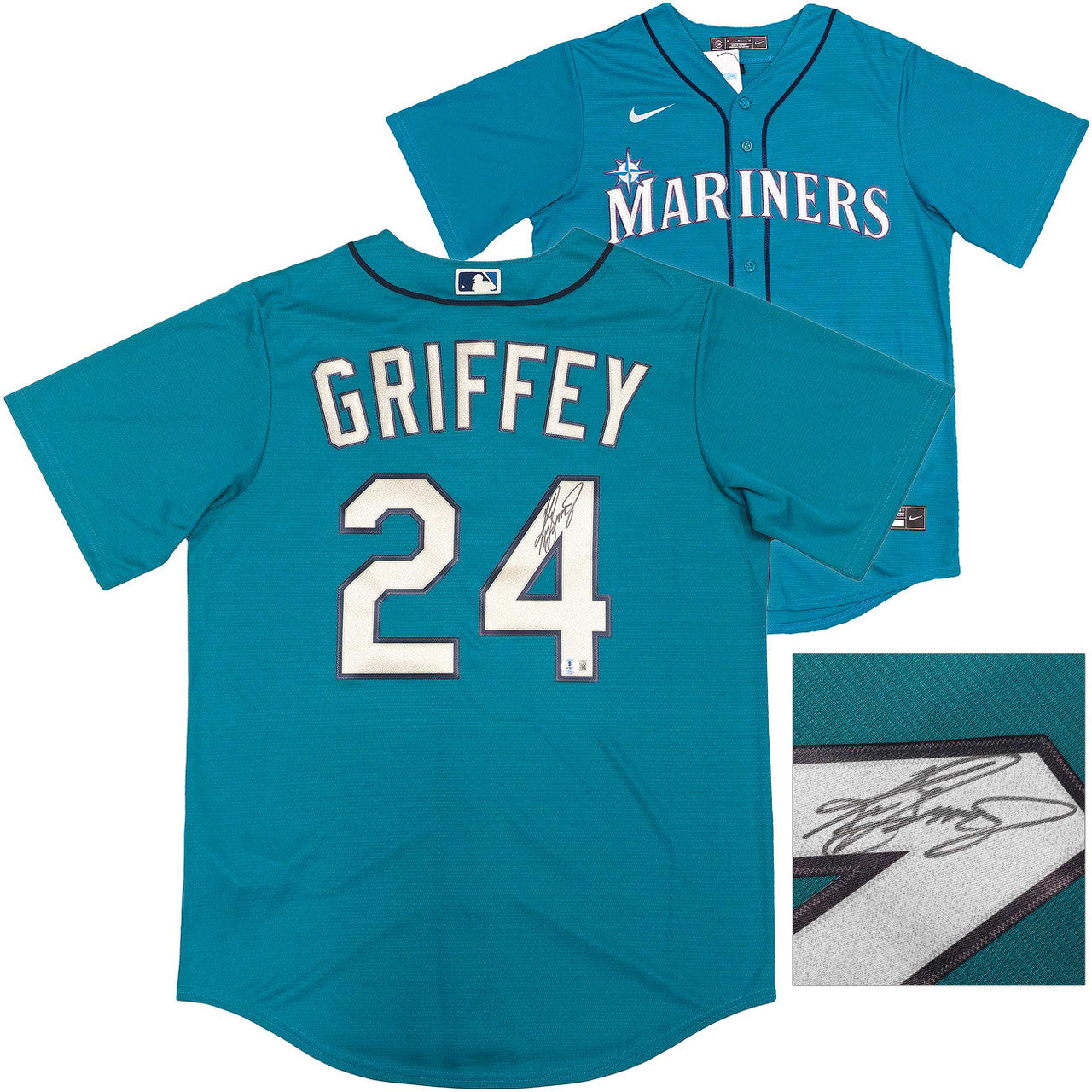 Ken Griffey Jr. Autographed Seattle Mariners Teal Nike Jersey (Size M) – BAS Witness