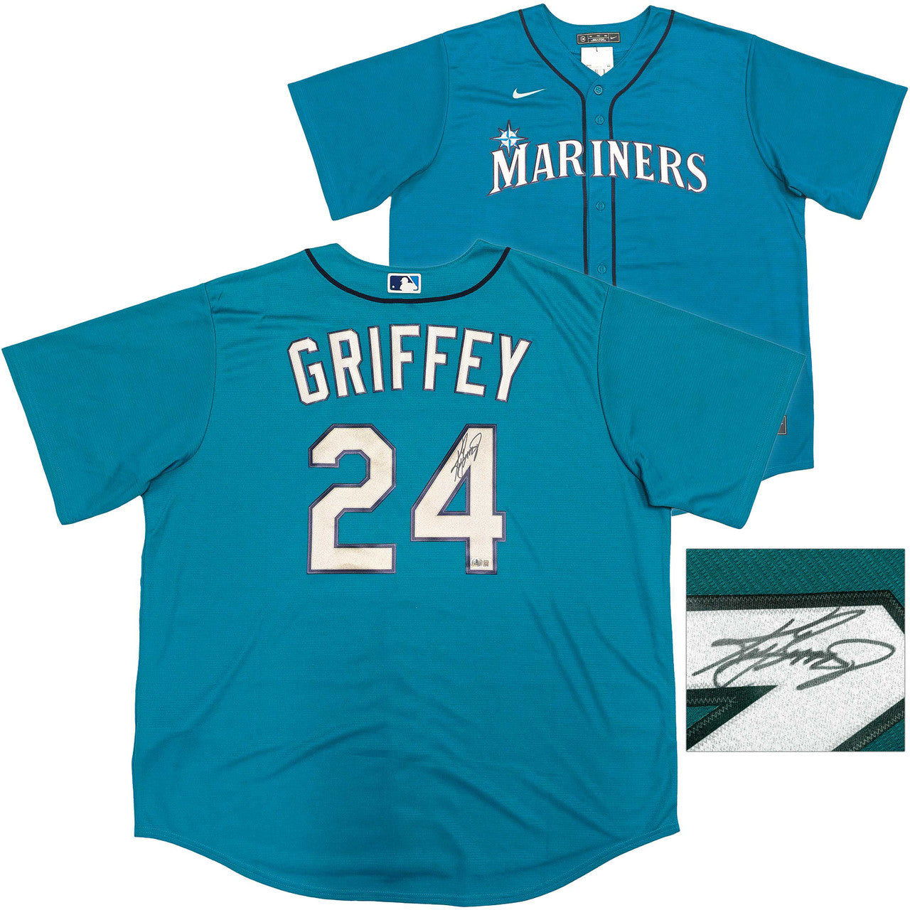 Ken Griffey Jr. Autographed Seattle Mariners Teal Nike Jersey (Size XXL) – BAS Witness