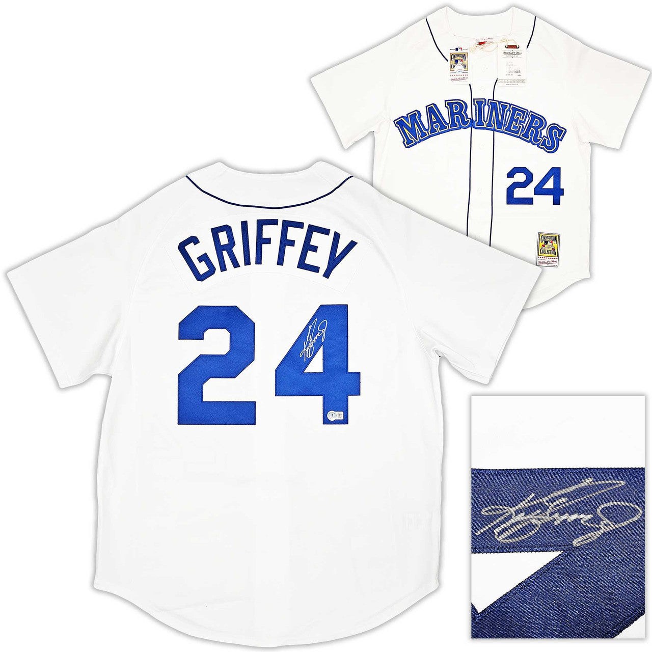 Ken Griffey Jr. Autographed Mariners 1989 White Mitchell & Ness Authentic Jersey (L) – BAS Witness