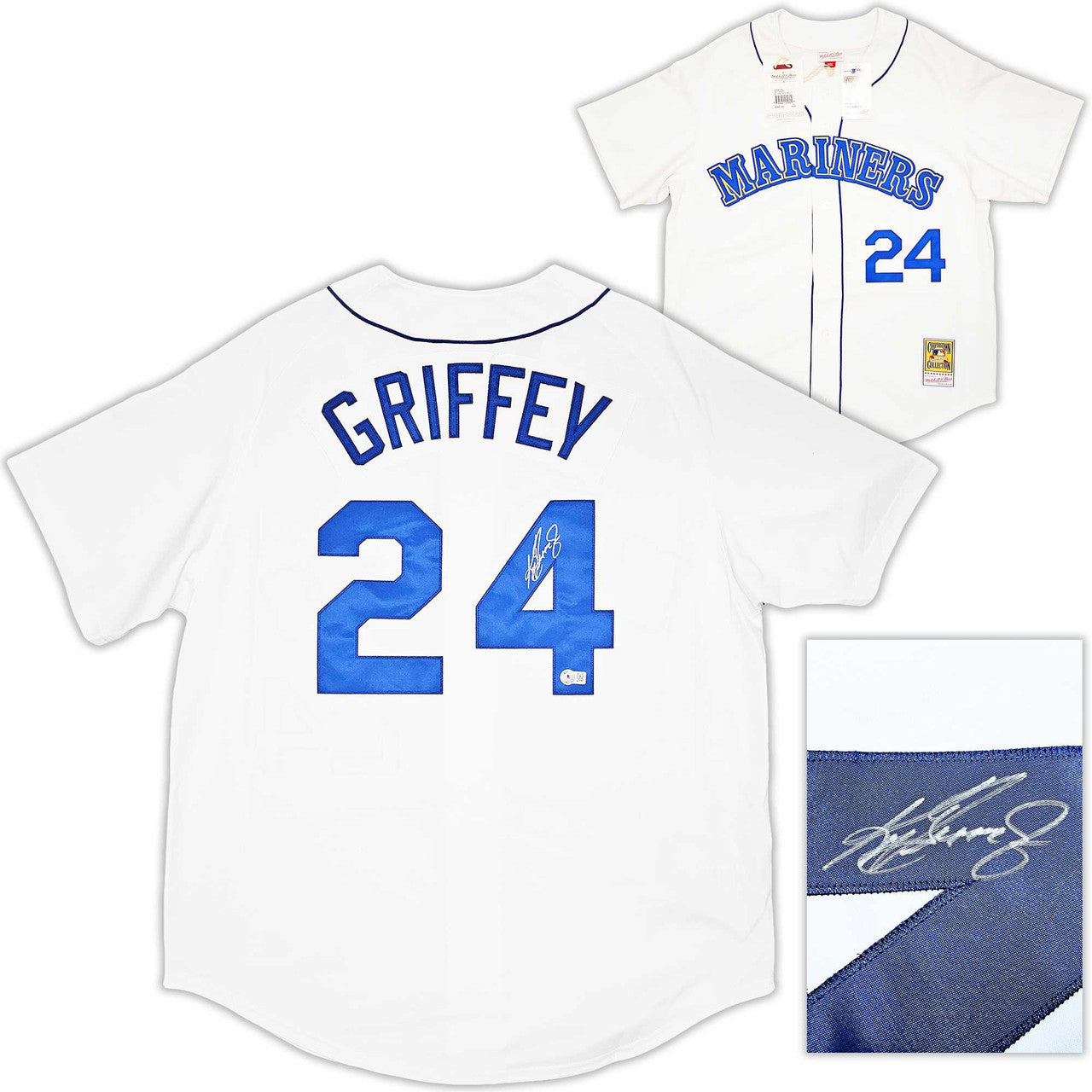 Ken Griffey Jr. Autographed Mariners 1989 Mitchell & Ness White Cooperstown Jersey – Size XL – Beckett BAS Witness