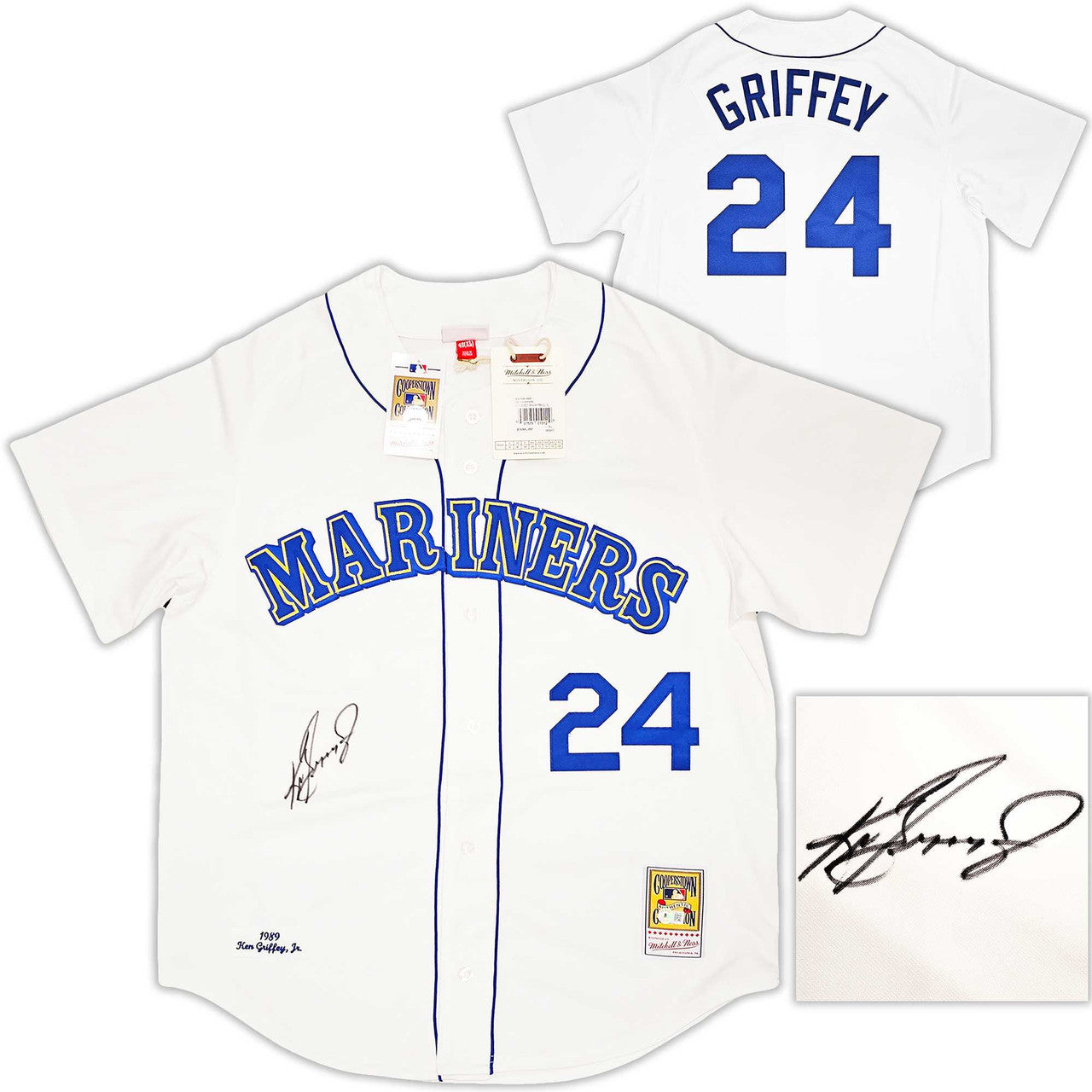 Ken Griffey Jr. Autographed Mariners 1989 White Mitchell & Ness Authentic Jersey (XL) – BAS Witness