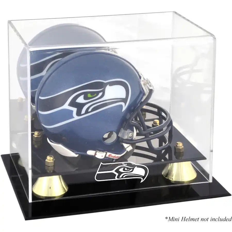 Seattle Seahawks Authentic Golden Classic Mini Helmet Display Case Stock #209034