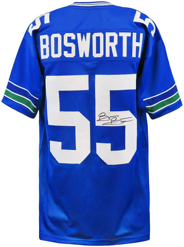 Brian Bosworth Autographed Seattle Seahawks Blue Throwback Jersey