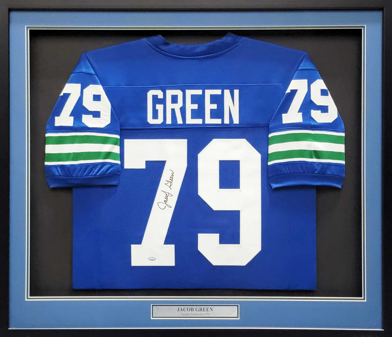 Jacob Green Autographed Framed Seattle Seahawks Blue Jersey – Mill Creek Sports Holo | GameDay Sports Memorabilia