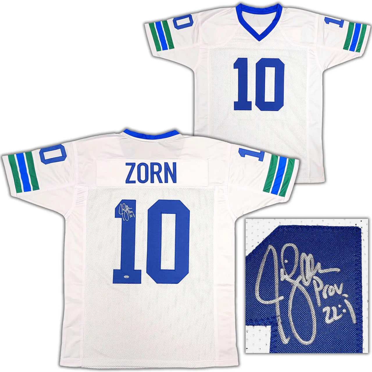 Jim Zorn Autographed Seattle Seahawks White Jersey – Mill Creek Sports Hologram (MCS Holo)