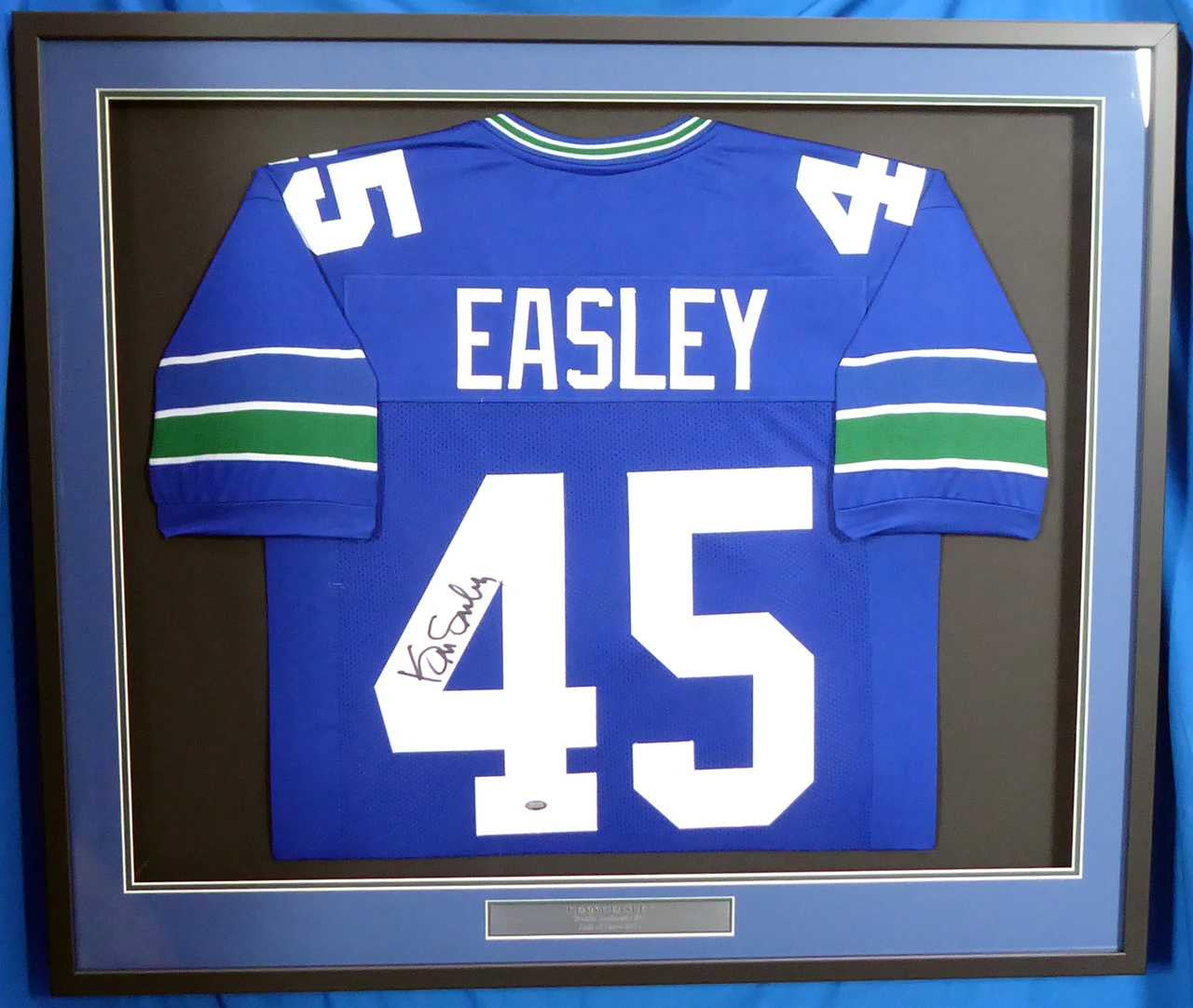 Kenny Easley Signed Seahawks Blue Framed Jersey – MCS COA
