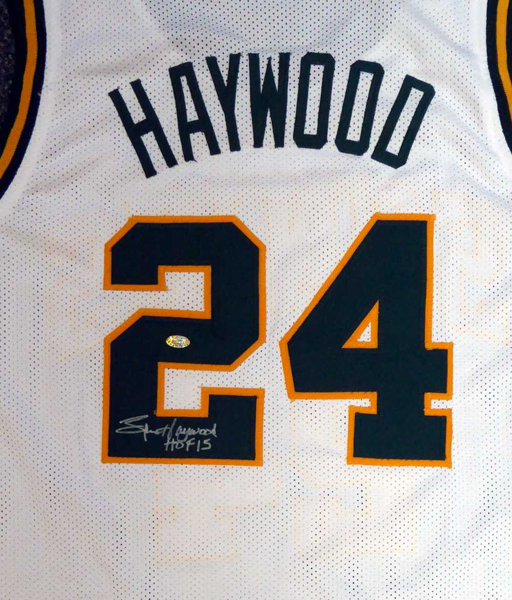 Seattle Sonics Spencer Haywood Autographed White Jersey "HOF 15" MCS Holo Stock #104225