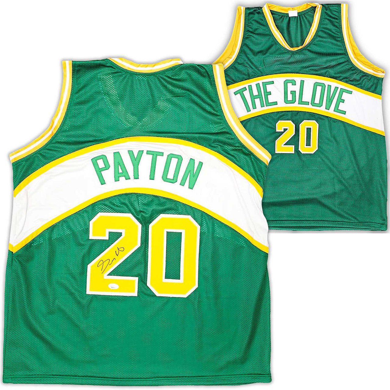 Seattle Supersonics Gary Payton Autographed Green Jersey JSA