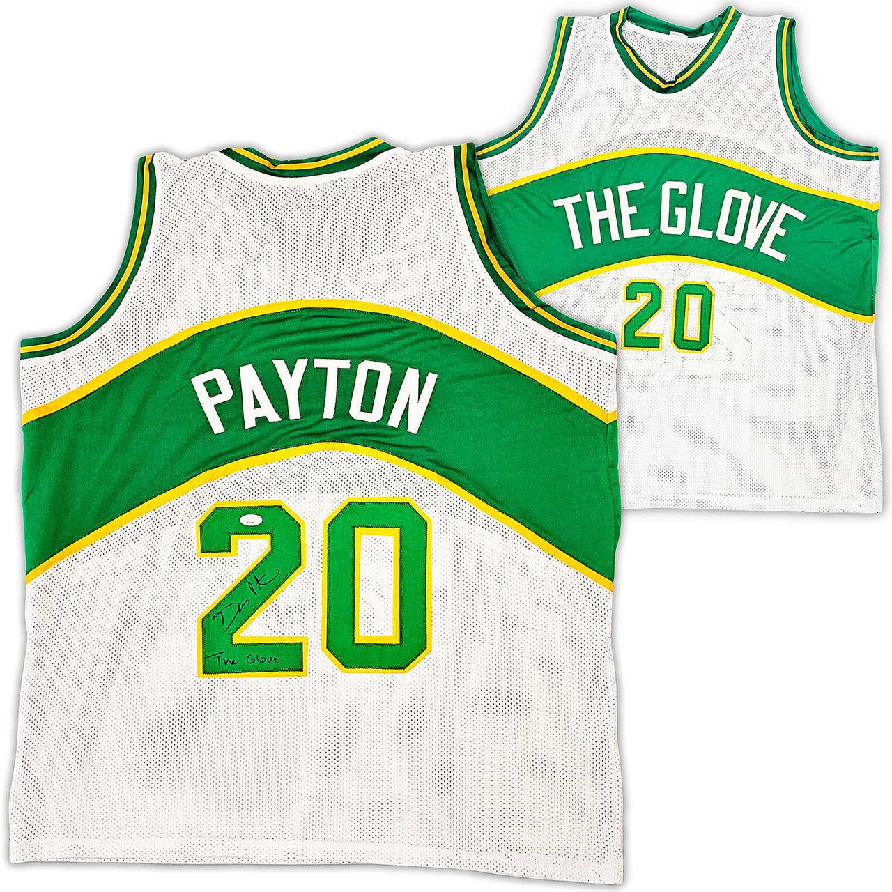 Seattle Supersonics Gary Payton Autographed White Jersey "The Glove" JSA