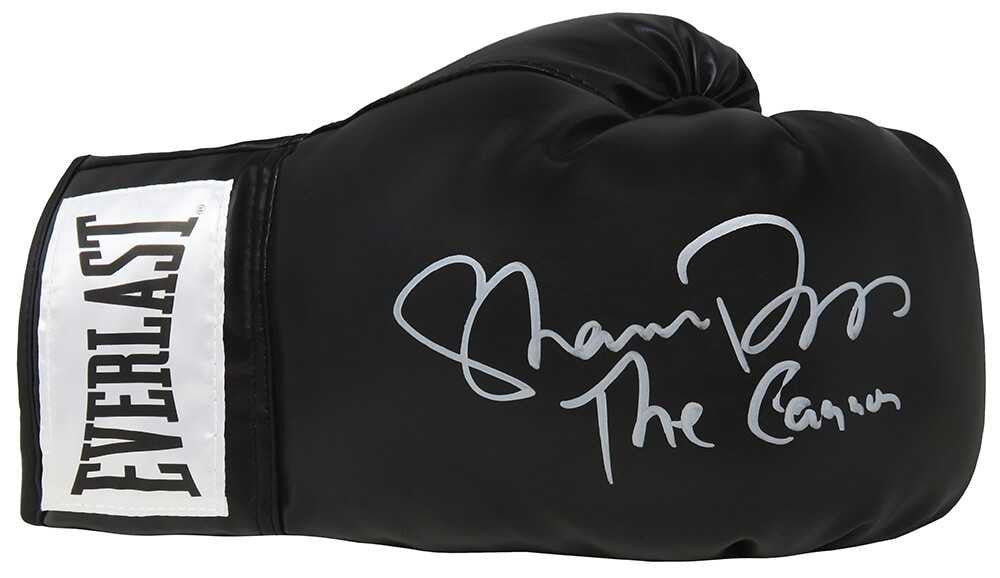 Shannon Briggs Signed Black Everlast Boxing Glove w/The Cannon - Schwartz Authenticated