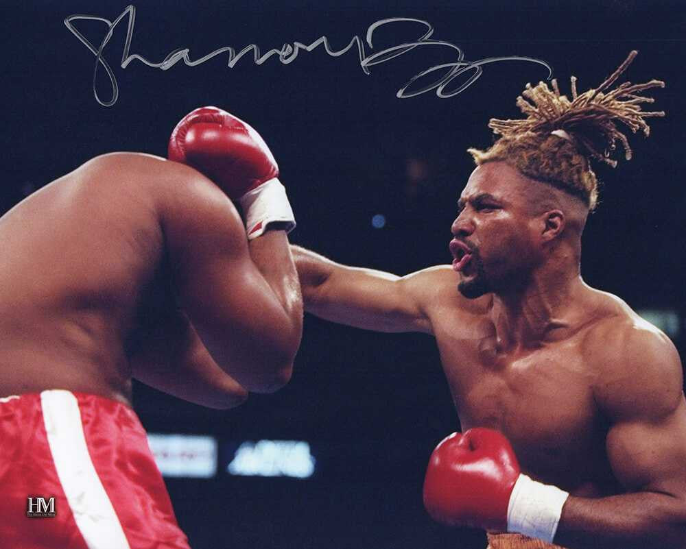Shannon Briggs Signed Boxing Punching Action 8x10 Photo - Schwartz Authenticated
