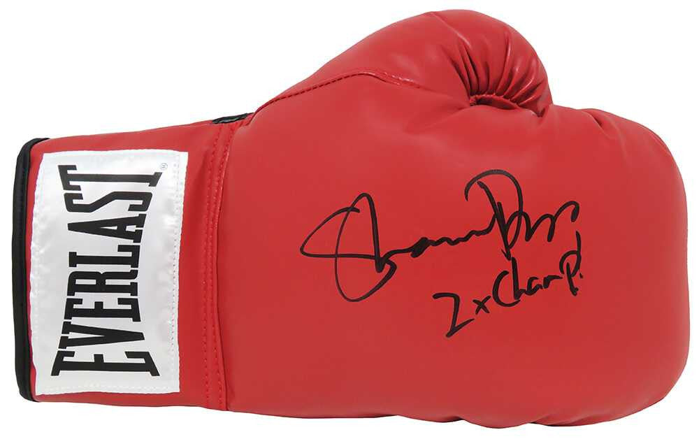 Shannon Briggs Signed Red Everlast Boxing Glove w/2x Champ - Schwartz Authenticated