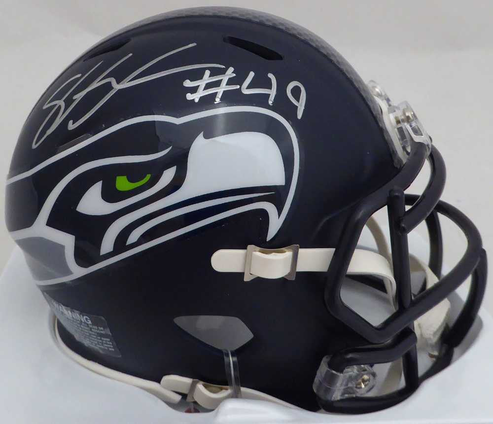 Shaquem Griffin Autographed Seattle Seahawks Mini Helmet In Silver MCS Holo