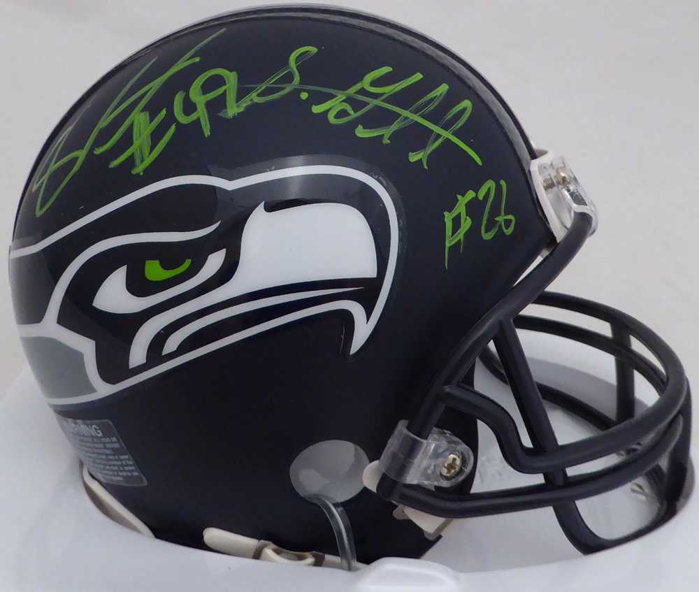Shaquem & Shaquill Griffin Autographed Seattle Seahawks Mini Helmet In Green MCS Holo Stock #134372
