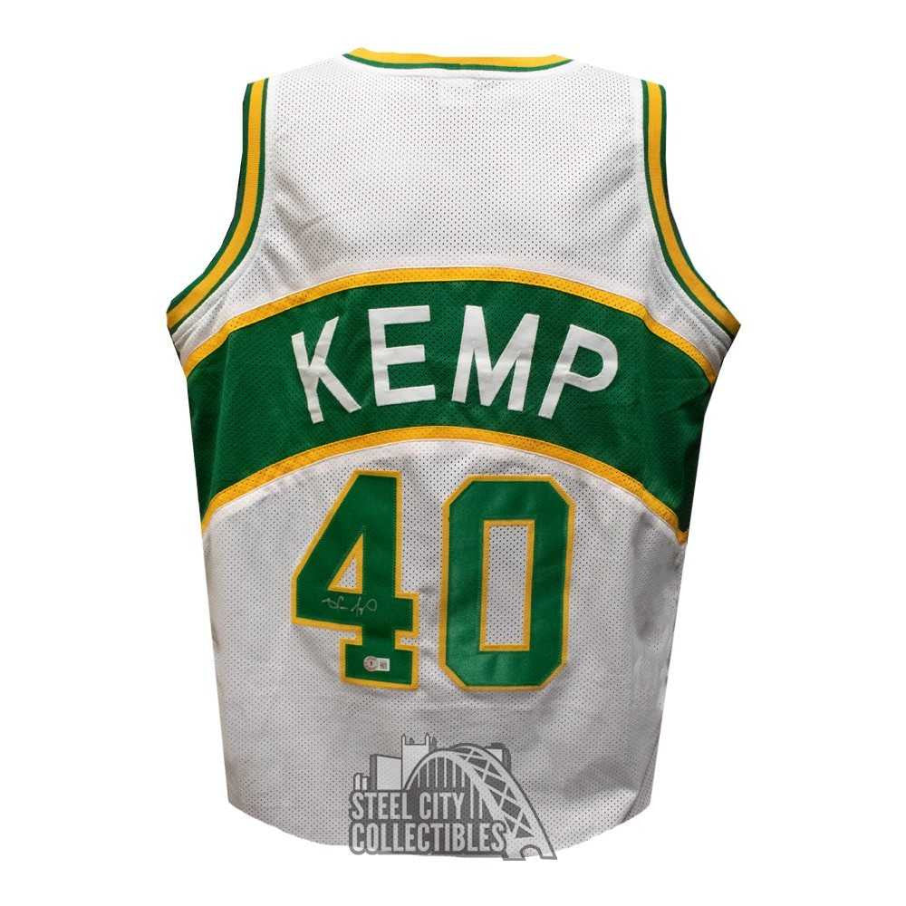 Shawn Kemp Autographed Seattle Supersonics Custom White Basketball Jersey - BAS