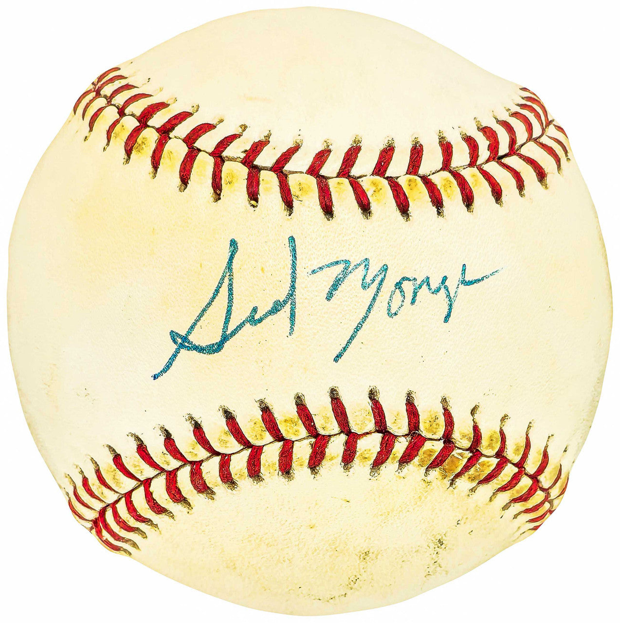 Sid Monge Autographed Official League Baseball Philadelphia Phillies, Cleveland Indians Beckett BAS QR #BH040987