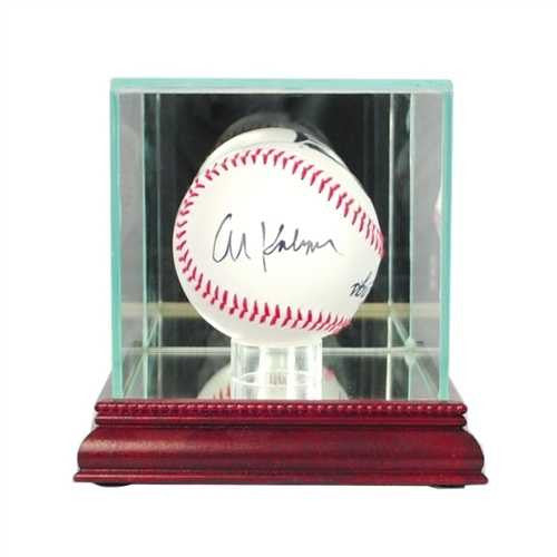 Single Baseball Glass Display Case - Cherry Moulding