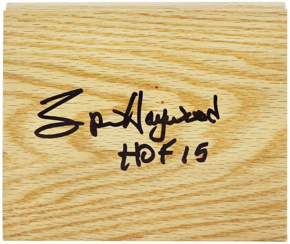 Spencer Haywood Signed 5×6 Floor Piece w/HOF'15 - Schwartz Authenticated