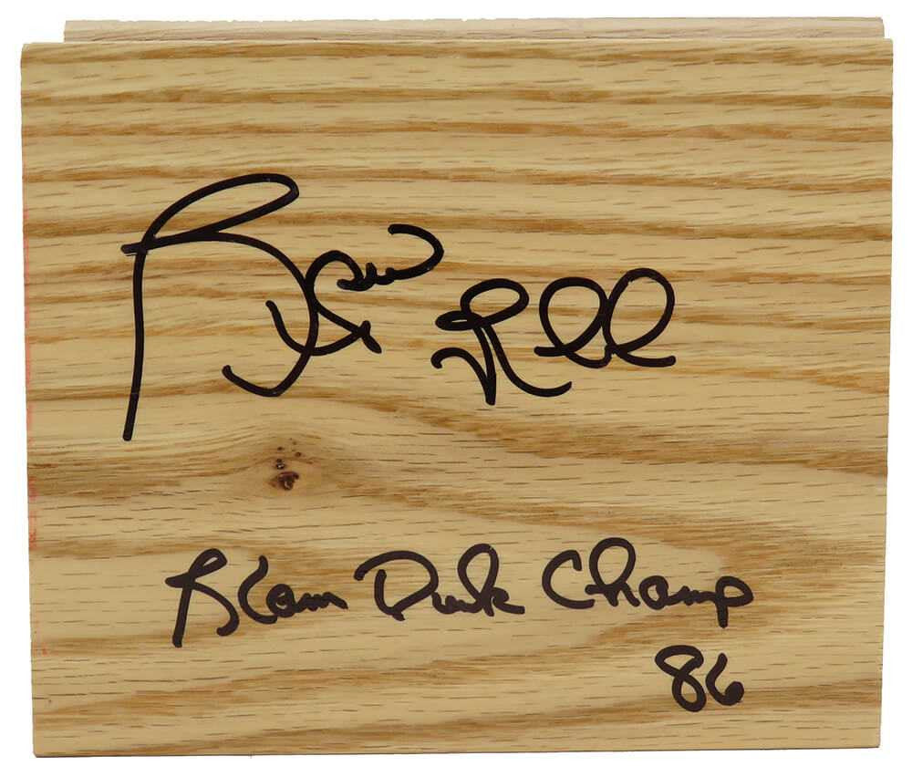 Spud Webb Signed 5x6 Floor Piece w/Slam Dunk Champ 86 - Schwartz Authenticated