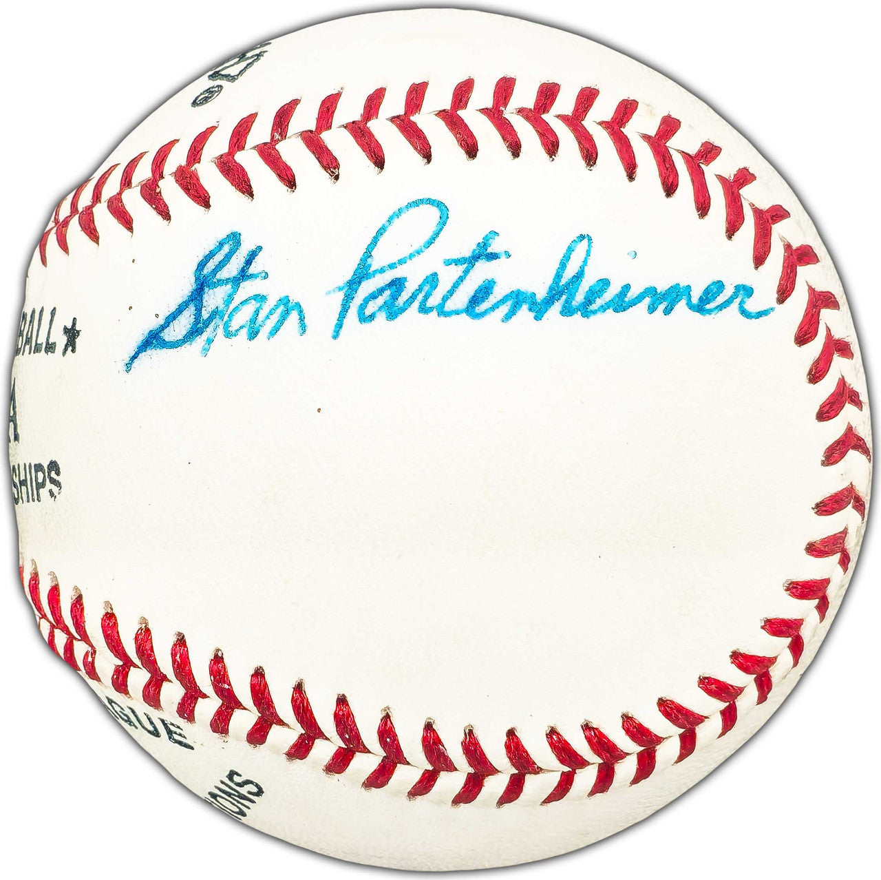 Stan Partenheimer Autographed Official NCAA Baseball 1944 Boston Red Sox Beckett BAS #BK44460