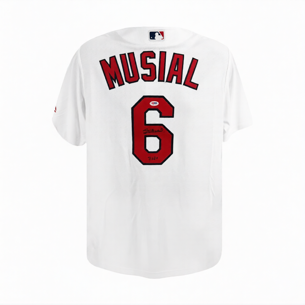 Stan Musial Signed Cardinals White Jersey "3630" Inscription PSA/DNA Hall of Famer
