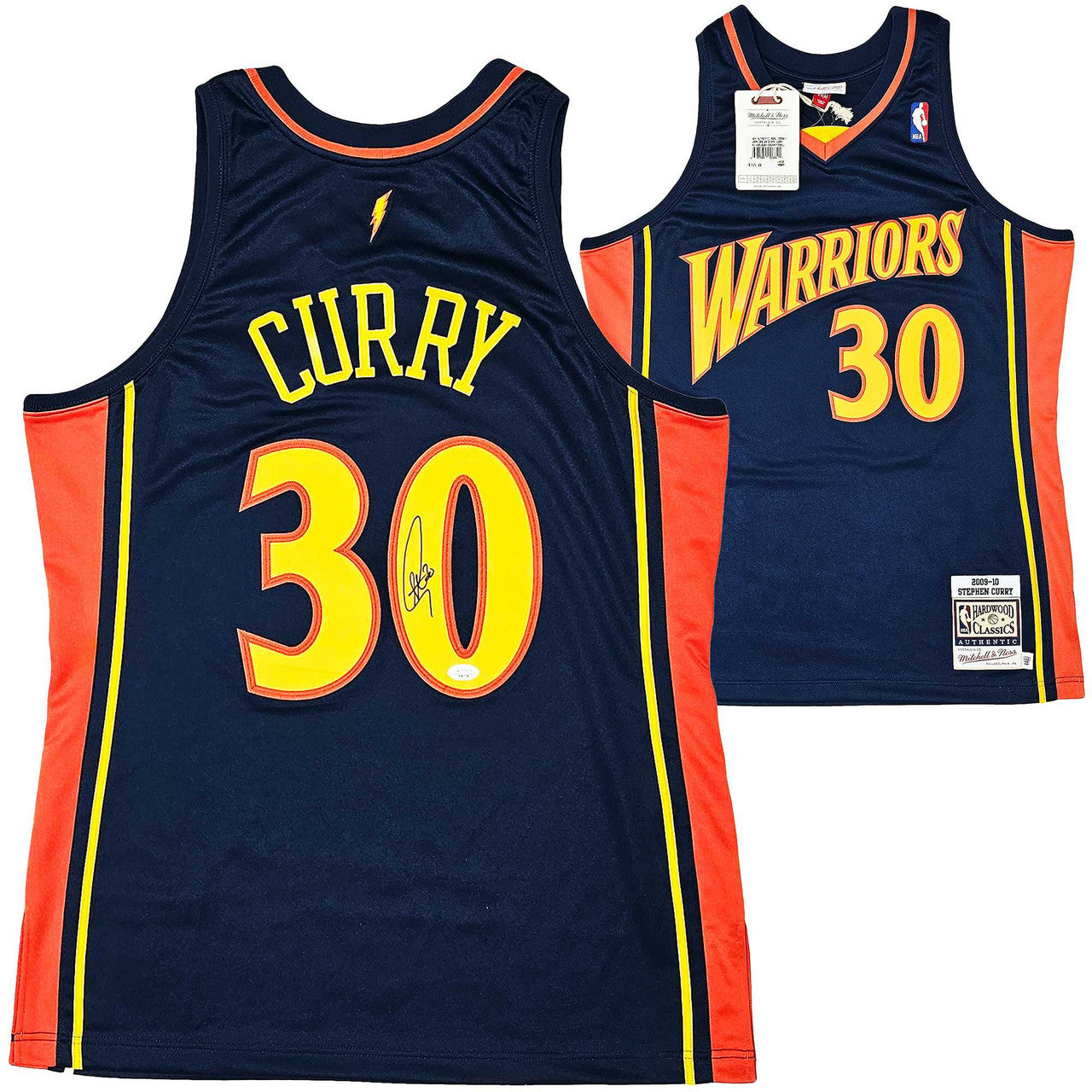 Stephen Curry Autographed Blue Authentic Mitchell & Ness 2009-10 Golden State Warriors Rookie Jersey Size 44 (L) JSA