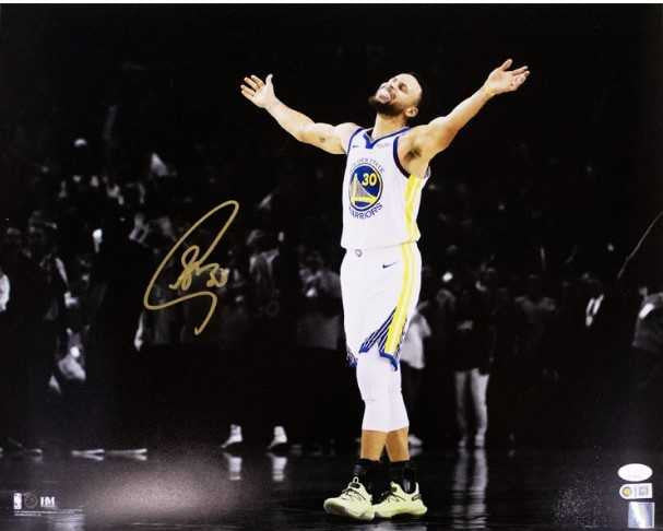 Stephen Curry Autographed Golden State Warriors 16x20 Photo - JSA COA (Arms Up)
