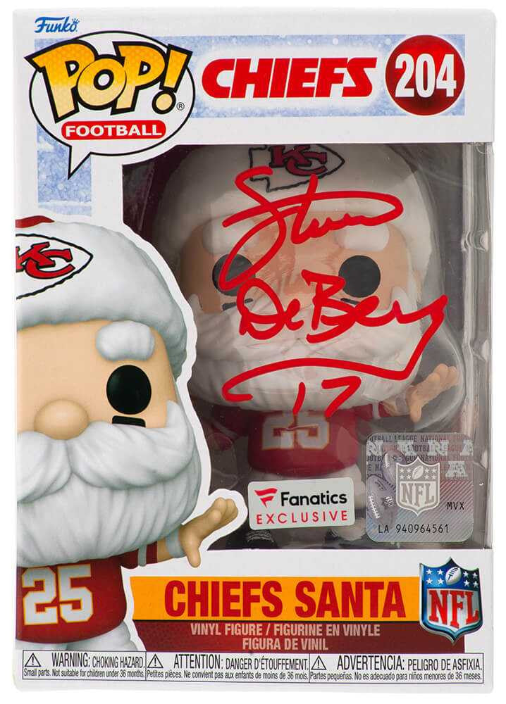 Steve DeBerg Autographed Kansas City Chiefs SANTA Funko Pop Doll #204