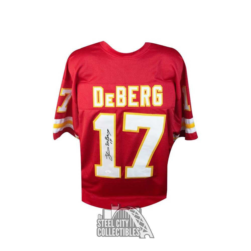 Steve DeBerg Autographed Kansas City Custom Red Football Jersey - JSA COA
