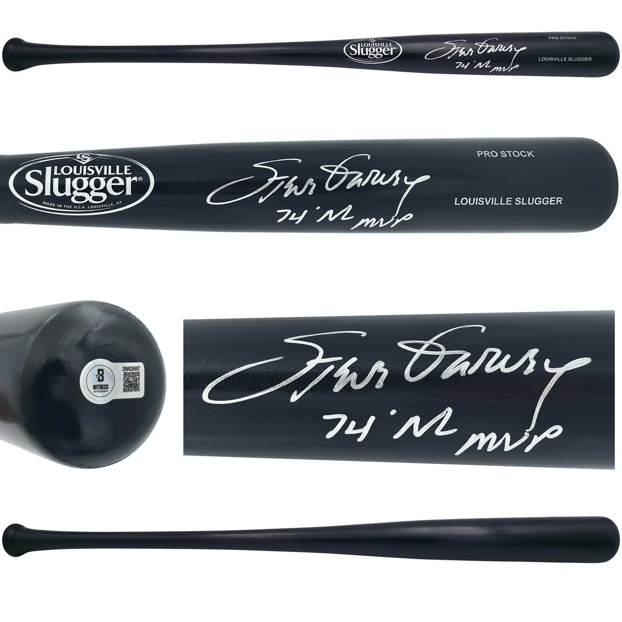 Steve Garvey Autographed Black Louisville Slugger Pro Stock Baseball Bat Los Angeles Dodgers "74 NL MVP" Beckett BAS Witness