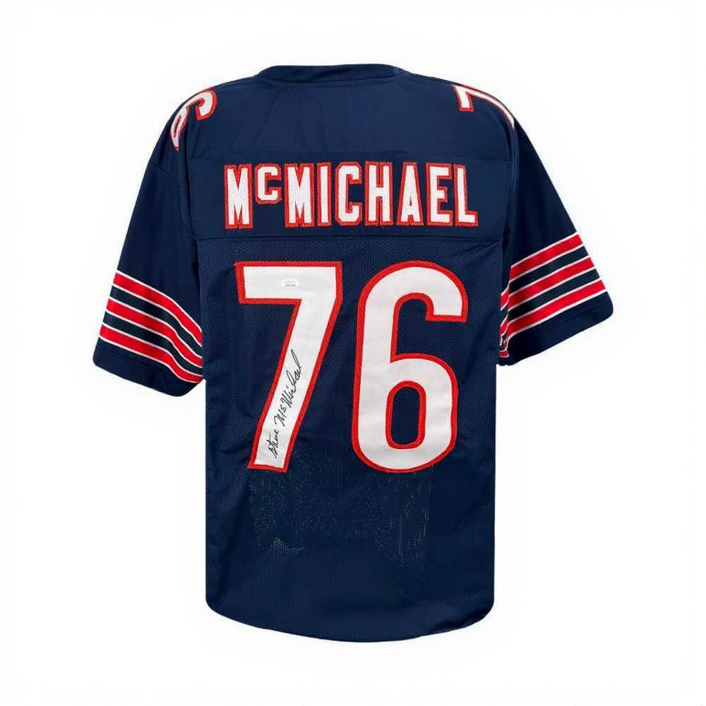 Steve McMichael Signed Chicago Navy Jersey – JSA COA