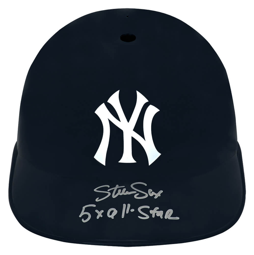 Steve Sax Signed New York Yankees Souvenir Replica Batting Helmet w/5x All Star - Schwartz Authenticated