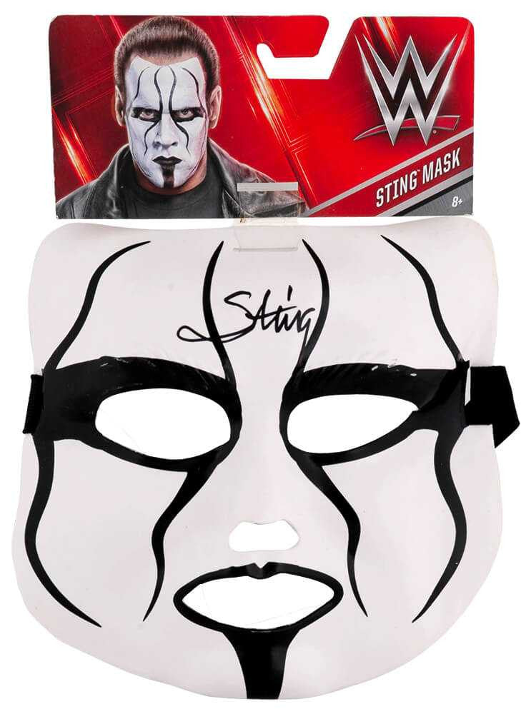 Sting Signed WWE White & Black Wrestling Mask - Schwartz Authenticated