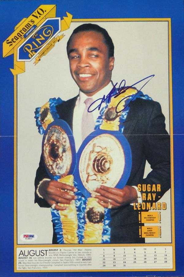 Sugar Ray Leonard Autographed 11x16 Magazine Poster Photo PSA/DNA #T19803