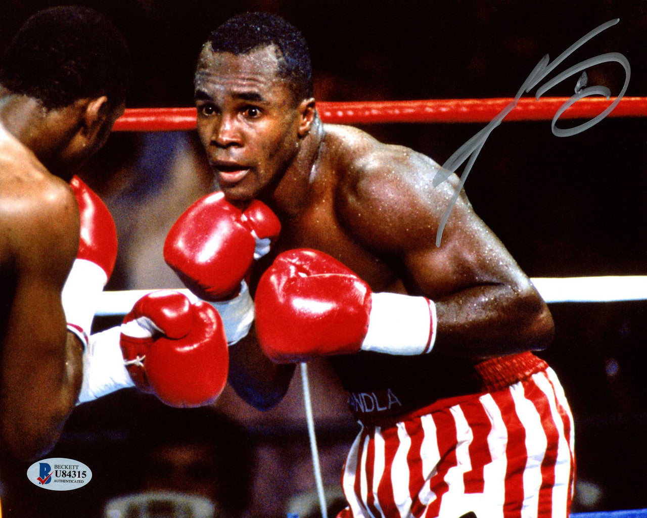 Sugar Ray Leonard Autographed 8x10 Photo Beckett BAS Stock #178118