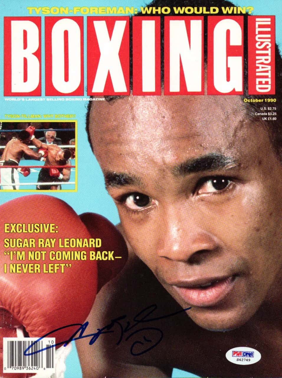 Sugar Ray Leonard Autographed Boxing Illustrated Magazine Cover PSA/DNA #S42749