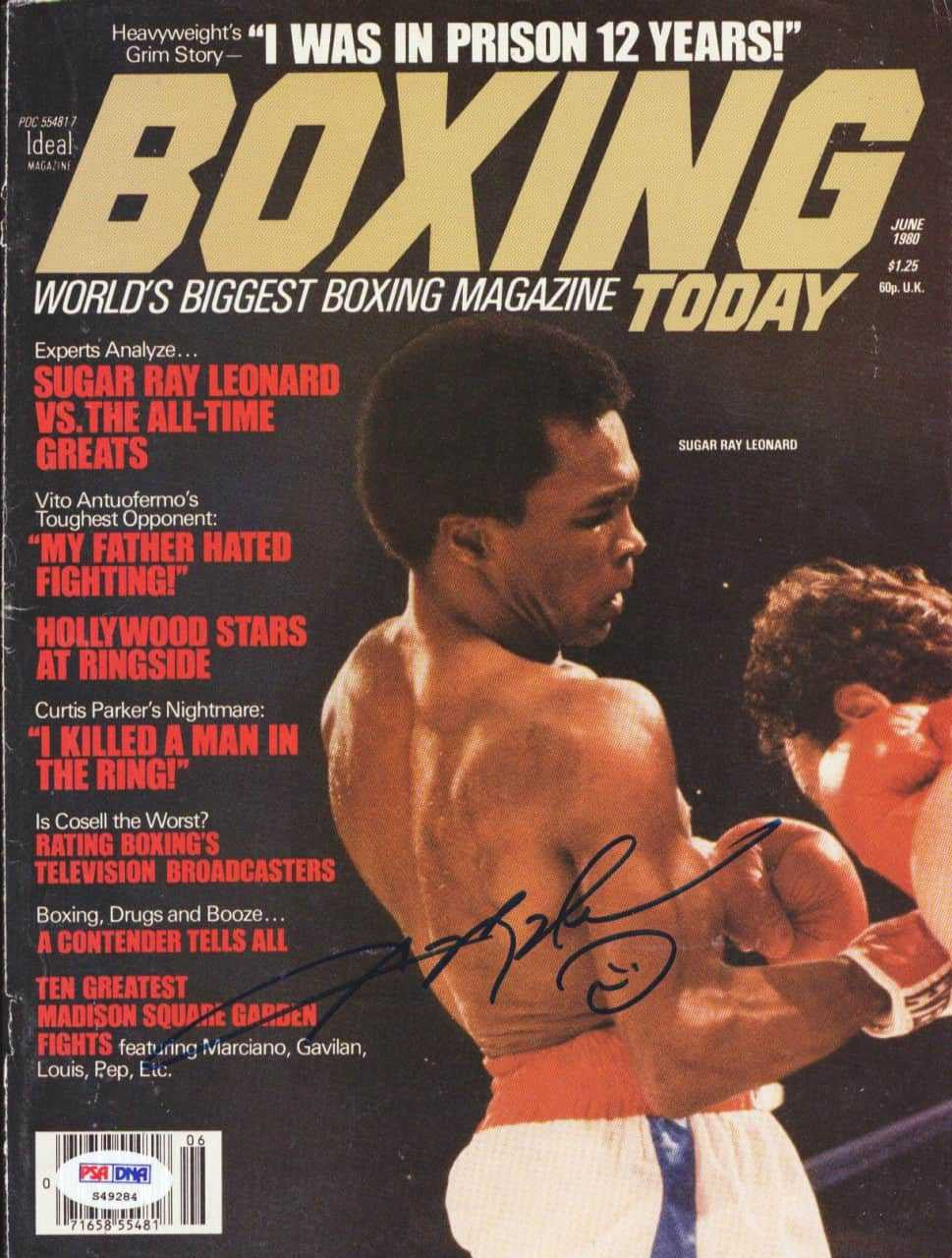 Sugar Ray Leonard Autographed Boxing Today Magazine Cover PSA/DNA #S49284