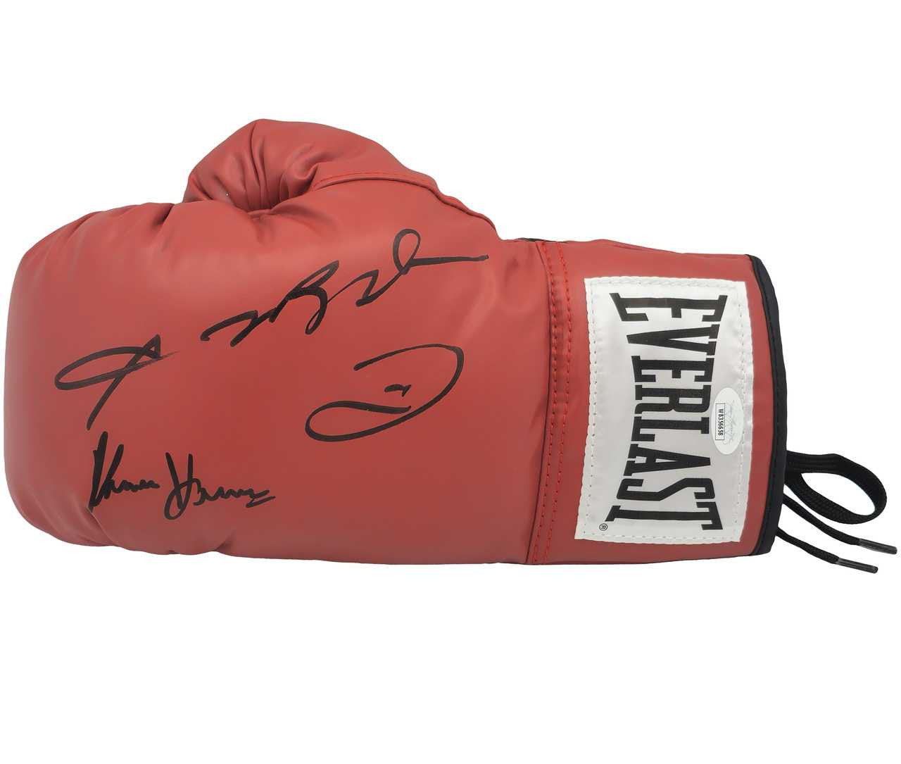 Sugar Ray Leonard & Thomas "Hitman" Hearns Autographed Red Everlast Boxing Glove LH JSA!