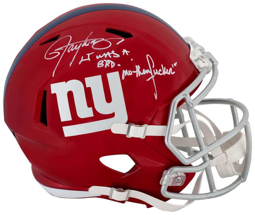 Lawrence Taylor Signed Giants Flash Riddell Helmet "LT Was A Bad M*er" Schwartz Authenticated
