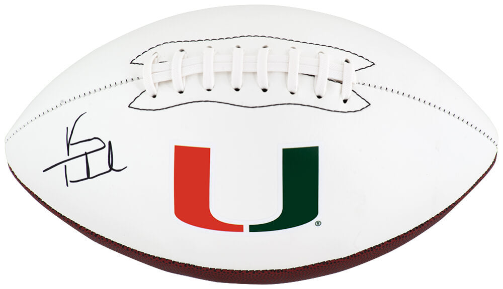 Vinny Testaverde Signed Miami Hurricanes Logo Brands White Logo Football - Schwartz Authenticated