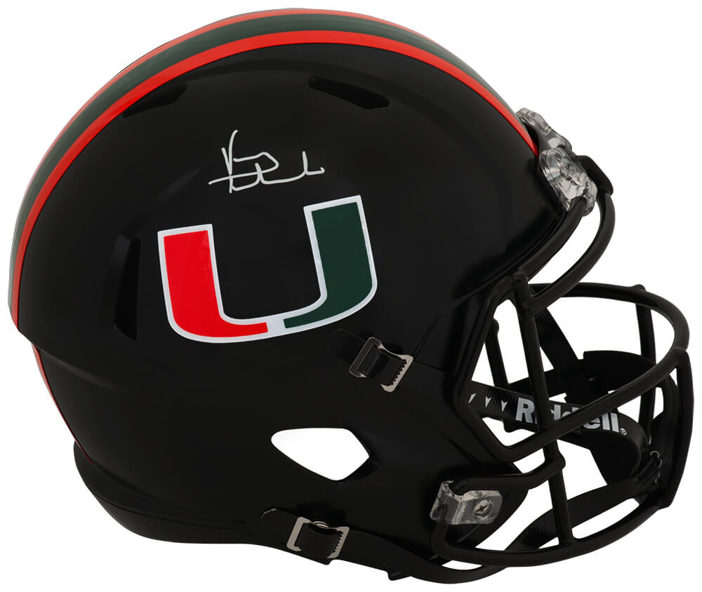 Vinny Testaverde Signed Miami Hurricanes Black Speed Replica Helmet Schwartz