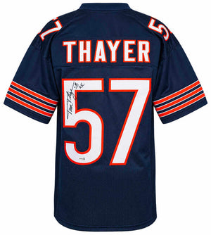 Tom Thayer Autographed Chicago Bears Navy Custom Football Jersey with 'SB XX' Inscription - JSA Authenticated