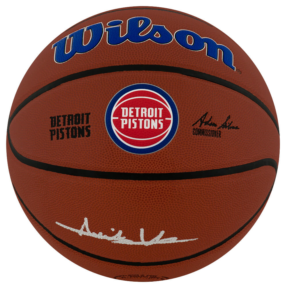 Isiah Thomas Signed Detroit Pistons Logo Wilson Alliance NBA Basketball Schwartz Authenticated