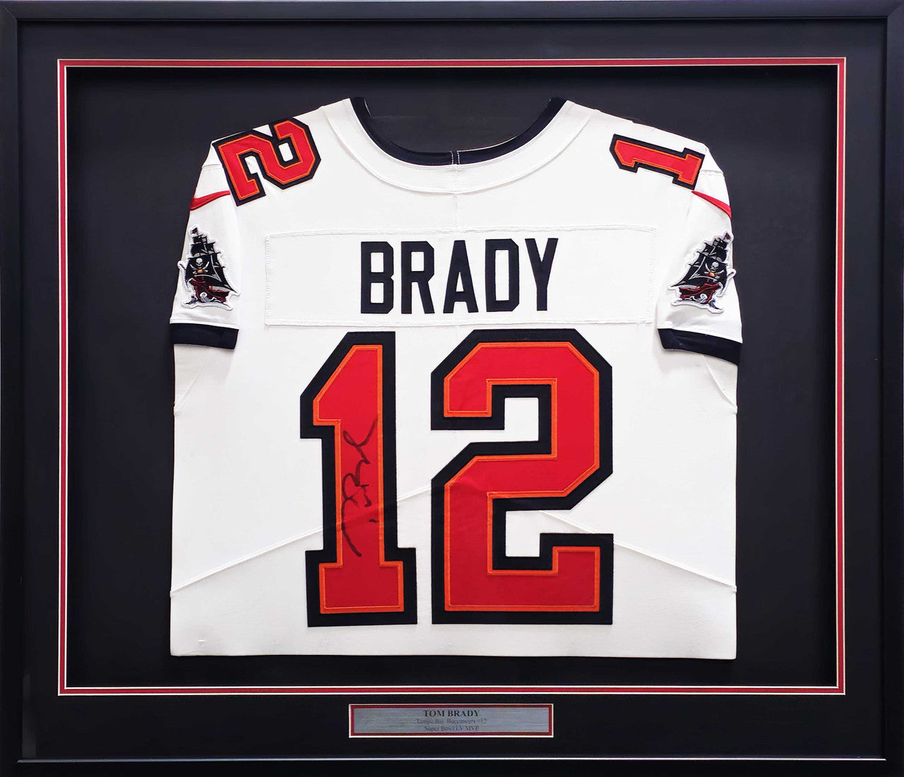 Tom Brady Signed Buccaneers Framed White Nike Jersey – Fanatics Holo