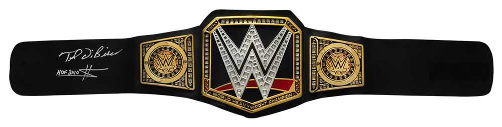Ted DiBiase Signed WWE World Championship Replica Wrestling Belt w/HOF 2010