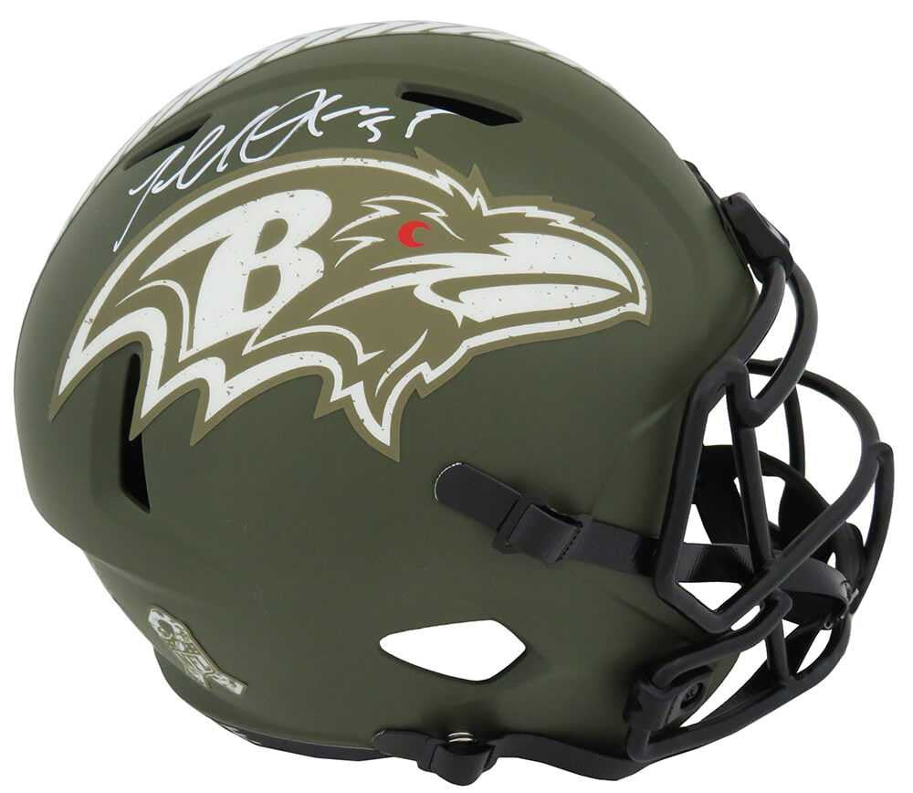Terrell Suggs Signed Baltimore Ravens Salute to Service Riddell Full Size Speed Helmet - Schwartz Authenticated