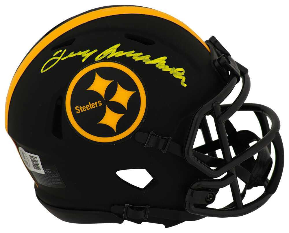 Terry Bradshaw Signed Pittsburgh Steelers Eclipse Riddell Speed Mini Helmet - Beckett