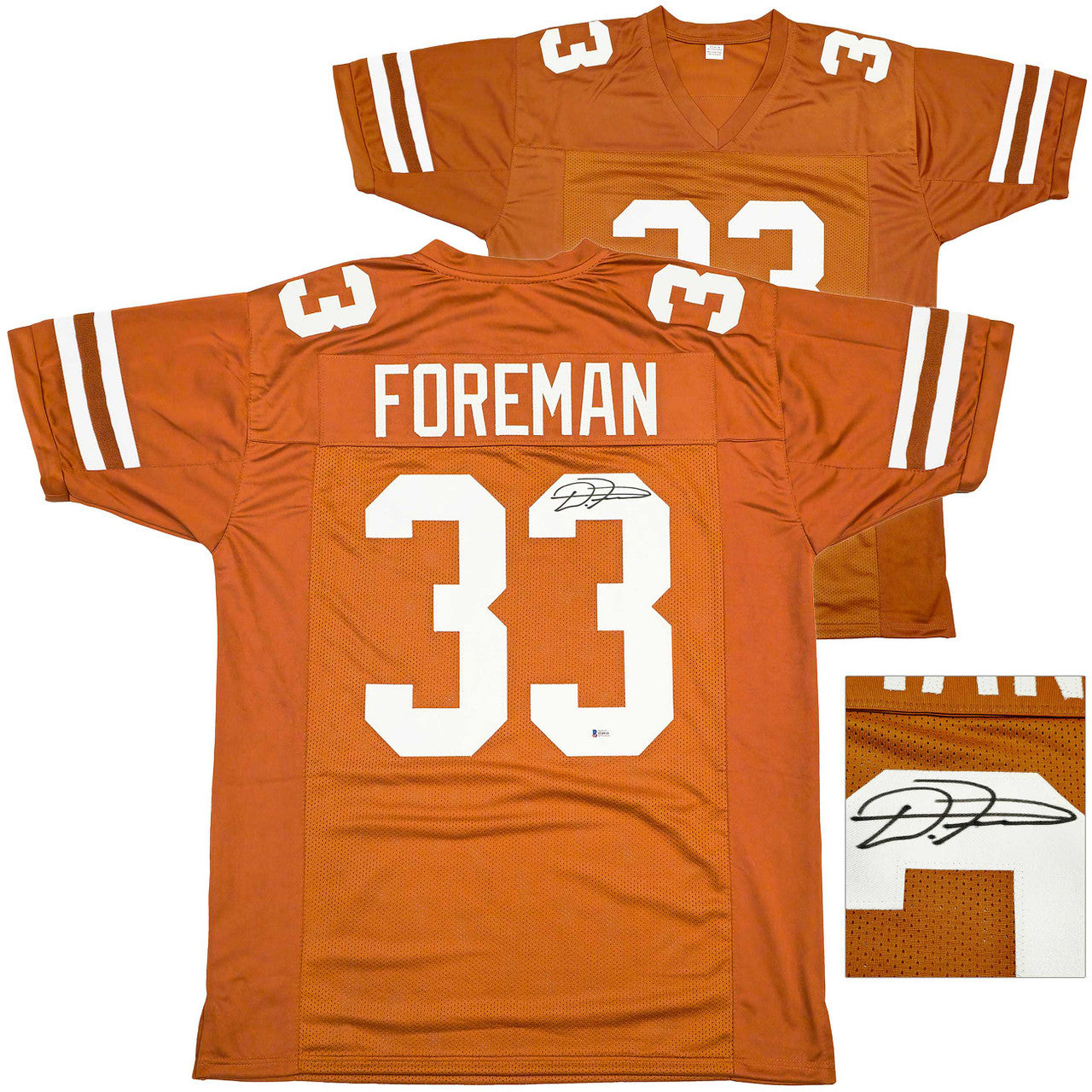 D’Onta Foreman Autographed Texas Longhorns Orange Jersey – Beckett BAS Witness