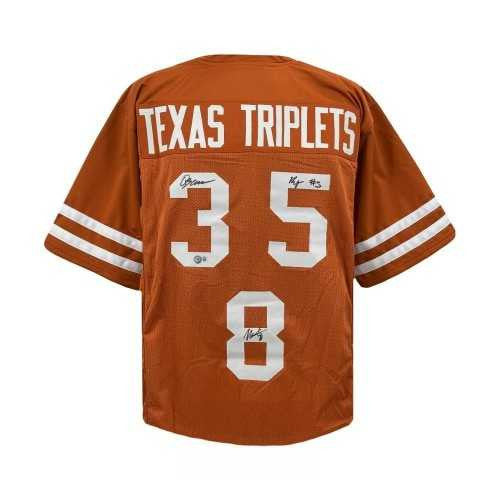 Ewers, Bijan & Worthy Signed Texas Longhorns Custom Orange Jersey – BAS