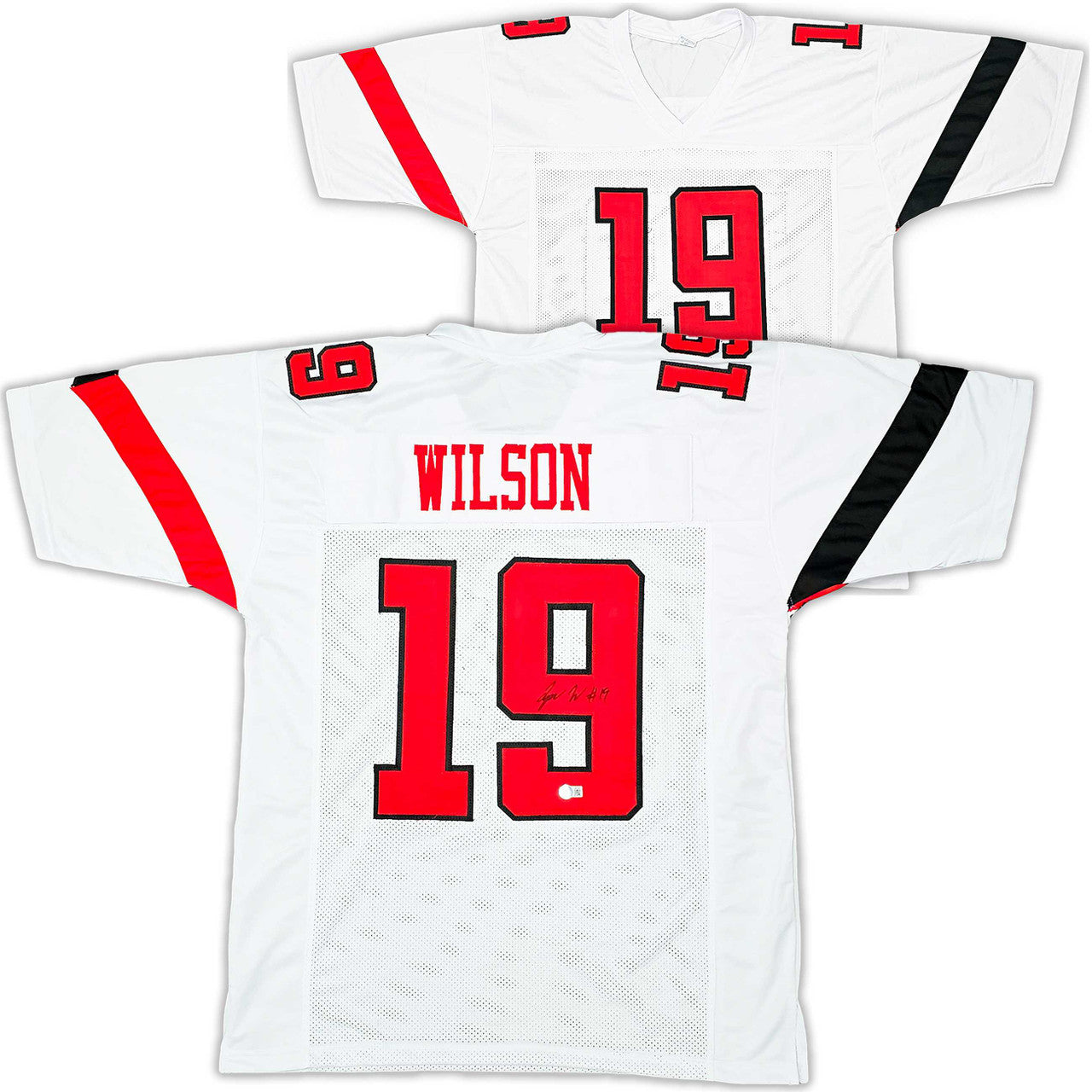 Texas Tech Red Raiders Tyree Wilson Autographed White Jersey Beckett BAS Witness Stock #215904